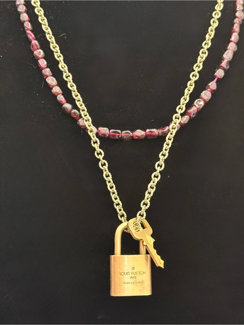 Vintage Louis Vuitton Luggage Padlock Adjustable Necklace With Matching Key